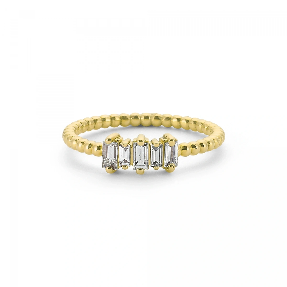 Baget Taşlı Modern Altın Yüzük