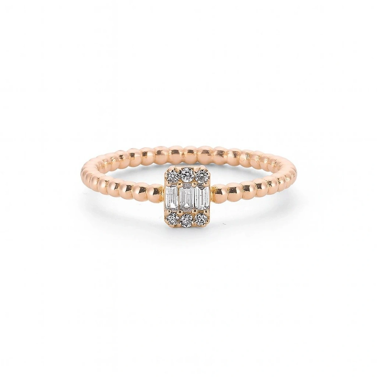 Baget Taşlı Modern Altın Yüzük