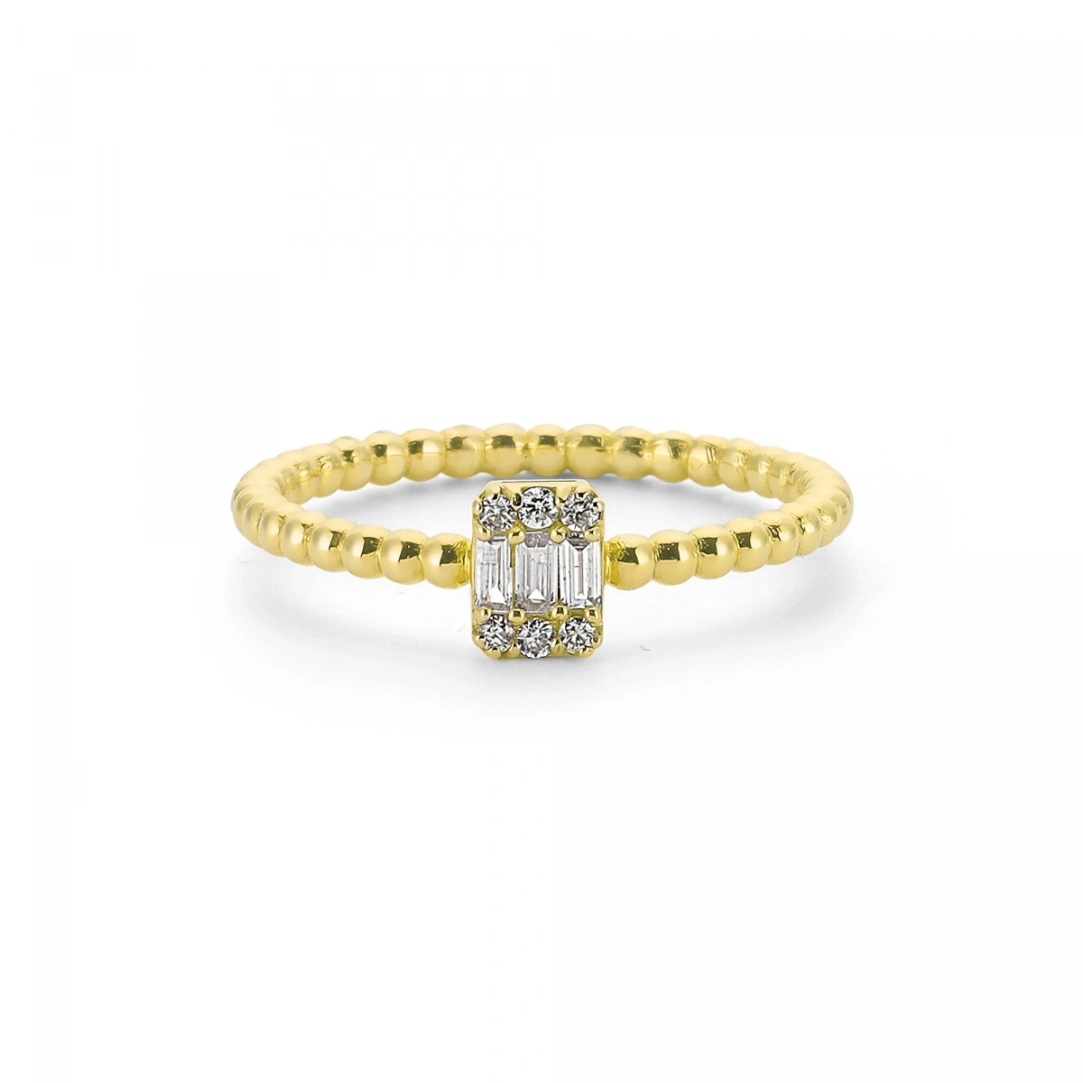 Baget Taşlı Modern Altın Yüzük