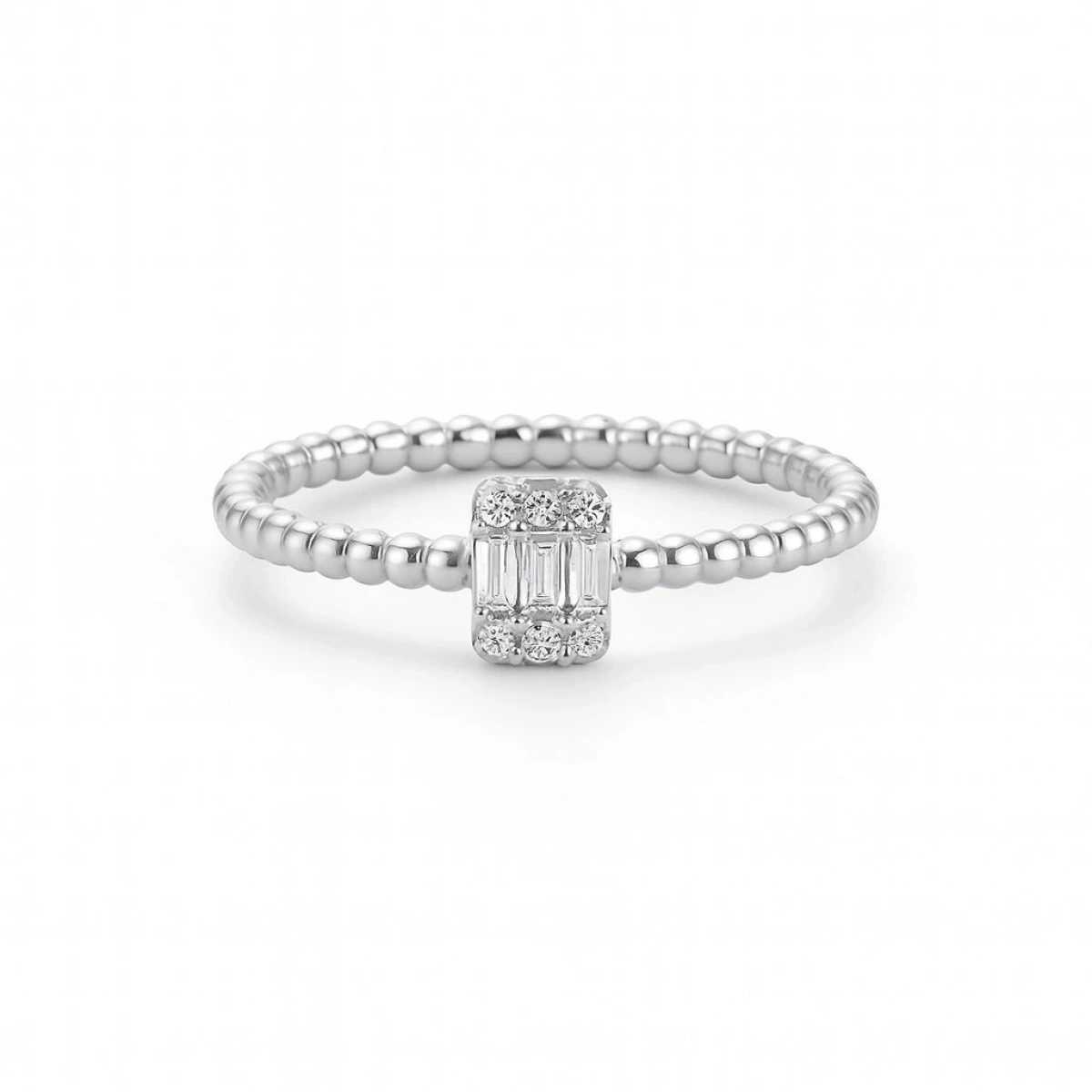 Baget Taşlı Modern Altın Yüzük