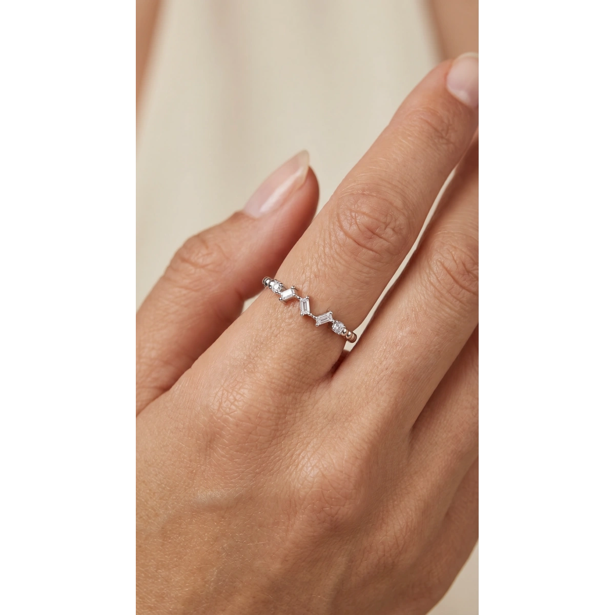 Baguette Stone Modern Gold Ring