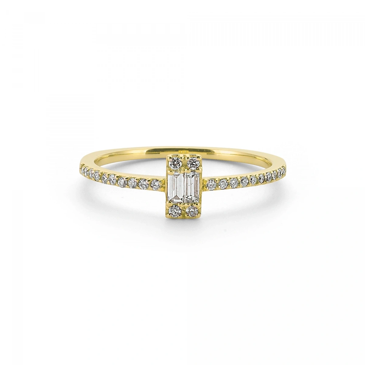 Baget Taşlı Zarif Altın Yüzük