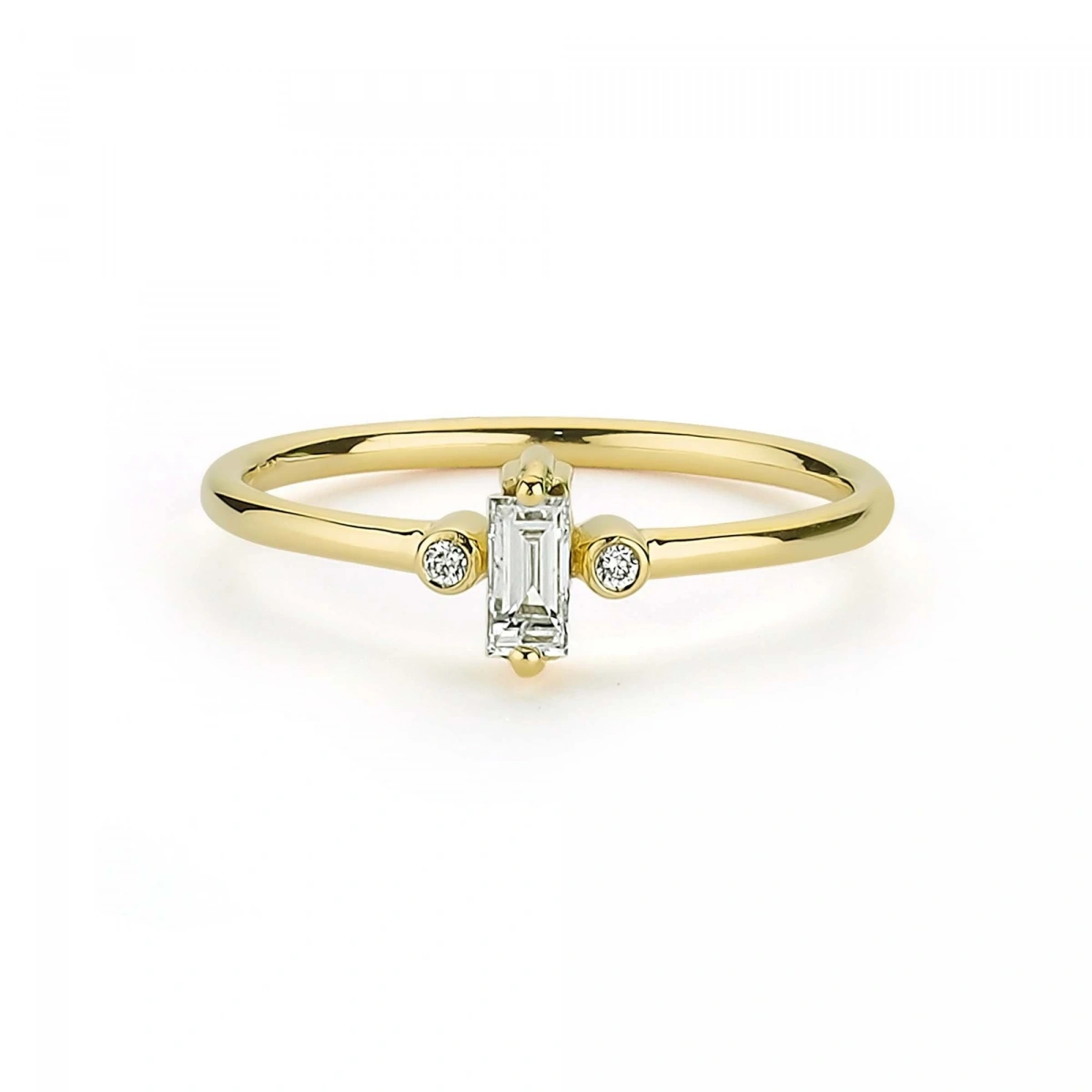 Baget Taşlı Zarif Altın Yüzük