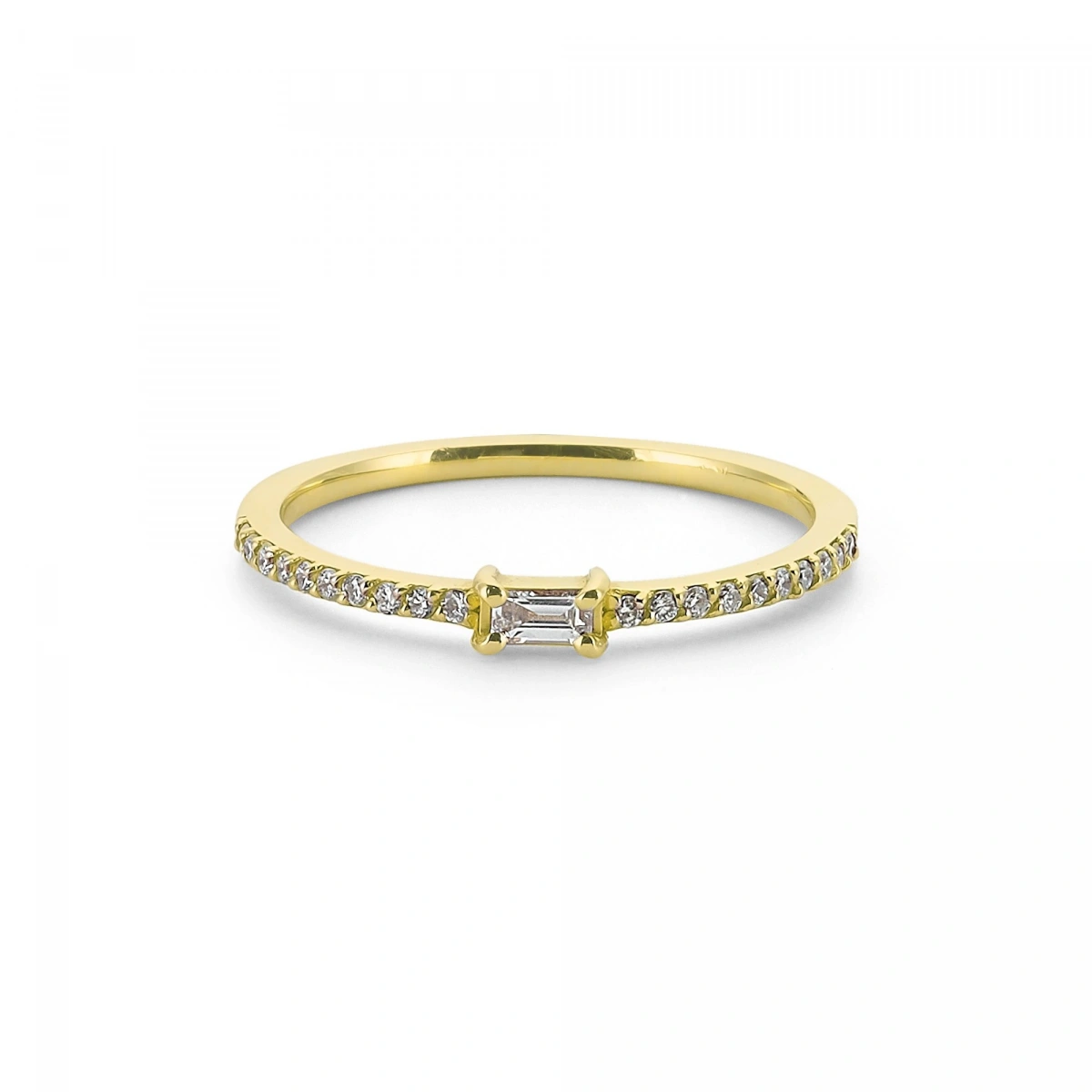 Baget Taşlı Zarif Altın Yüzük