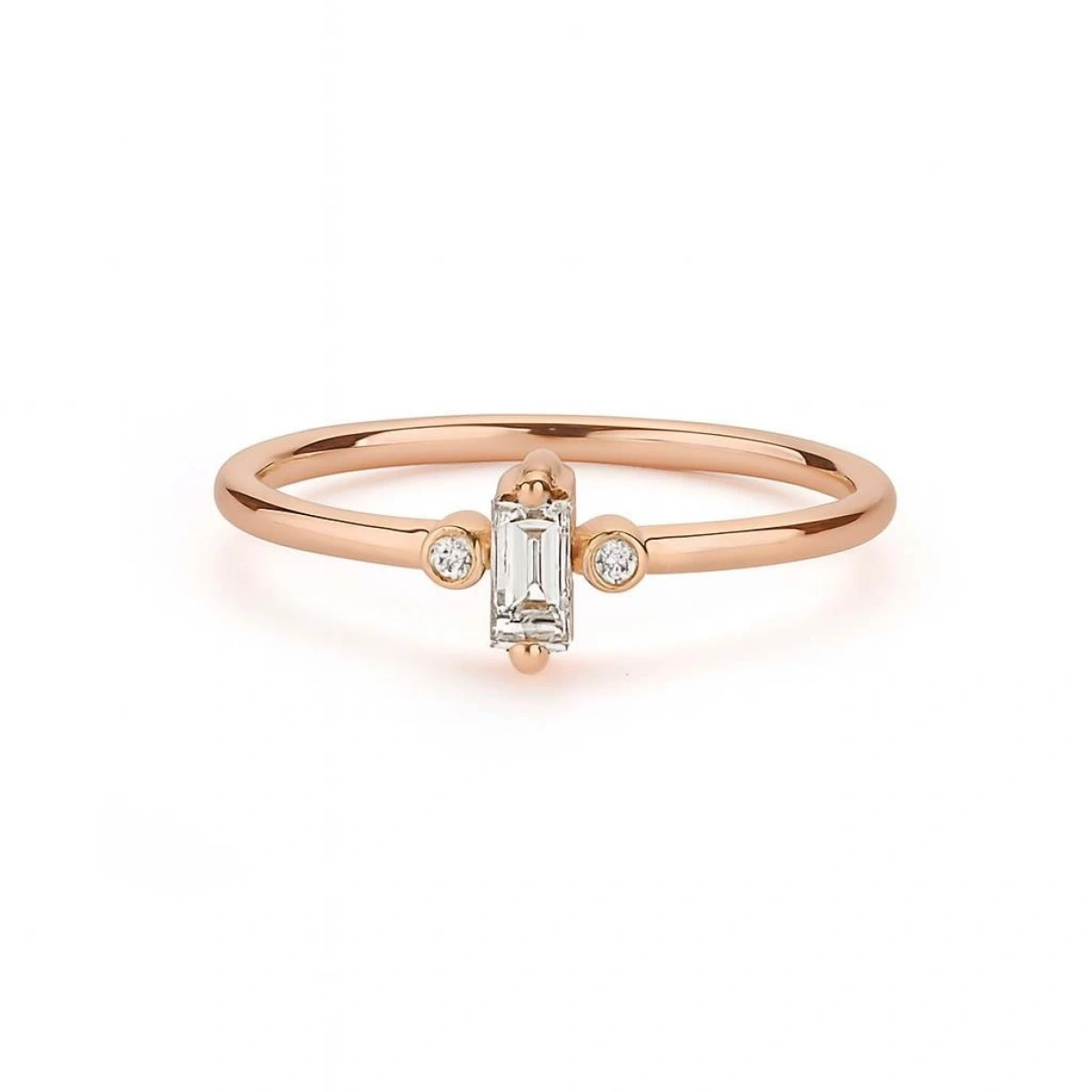 Baget Taşlı Zarif Altın Yüzük