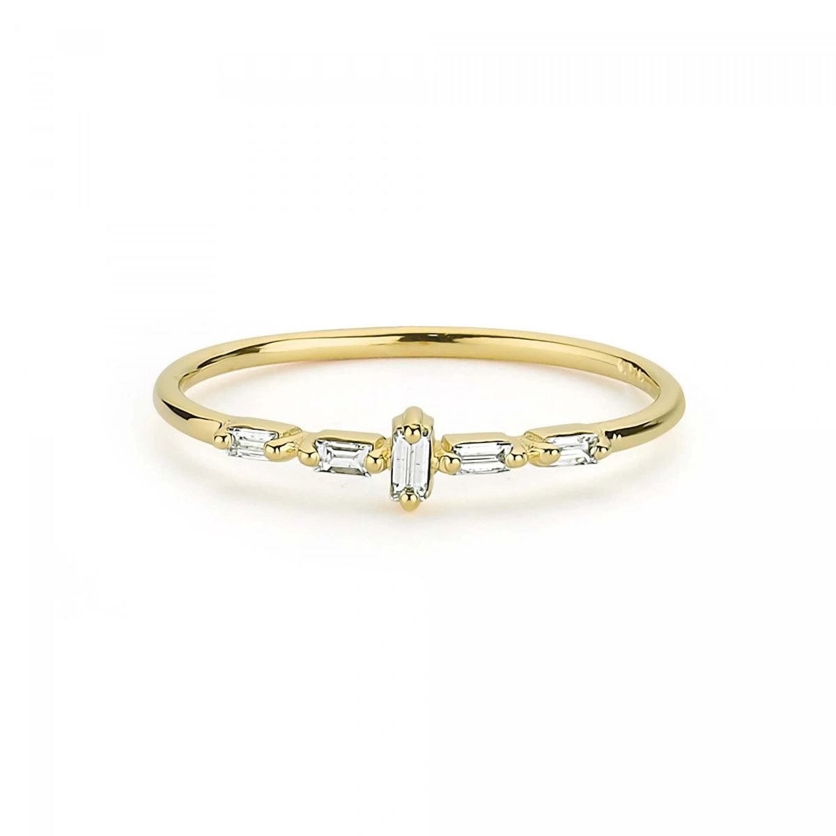 Baget Taşlı Zarif Altın Yüzük