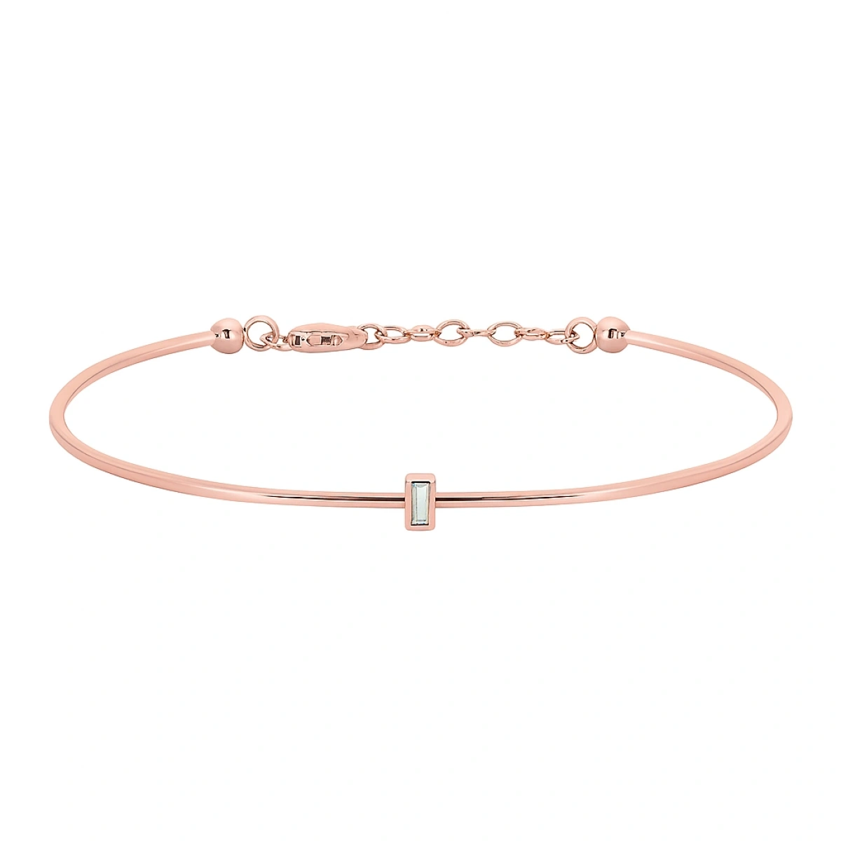 Baget Tek Taşlı Modern Altın Bileklik