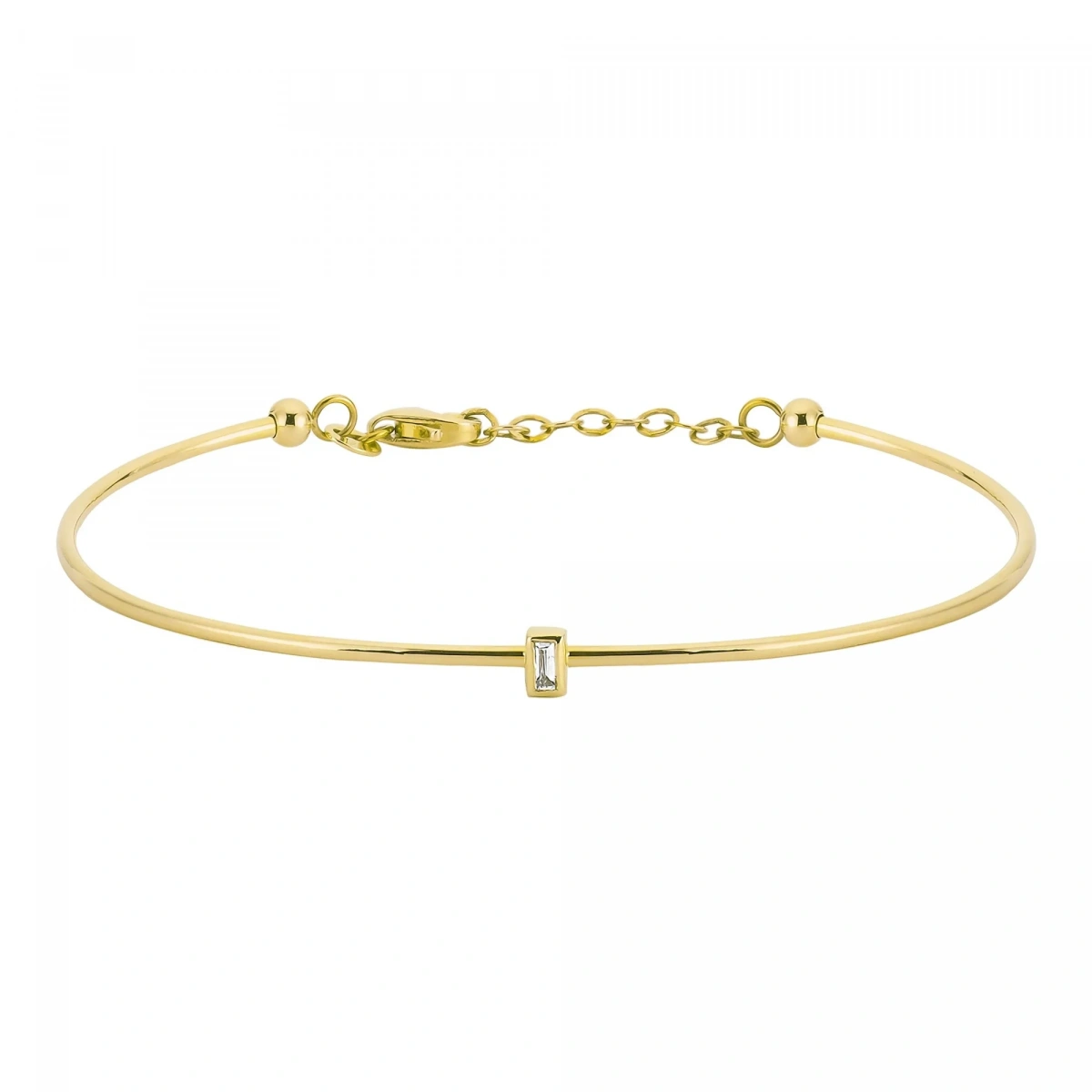 Baget Tek Taşlı Modern Altın Bileklik