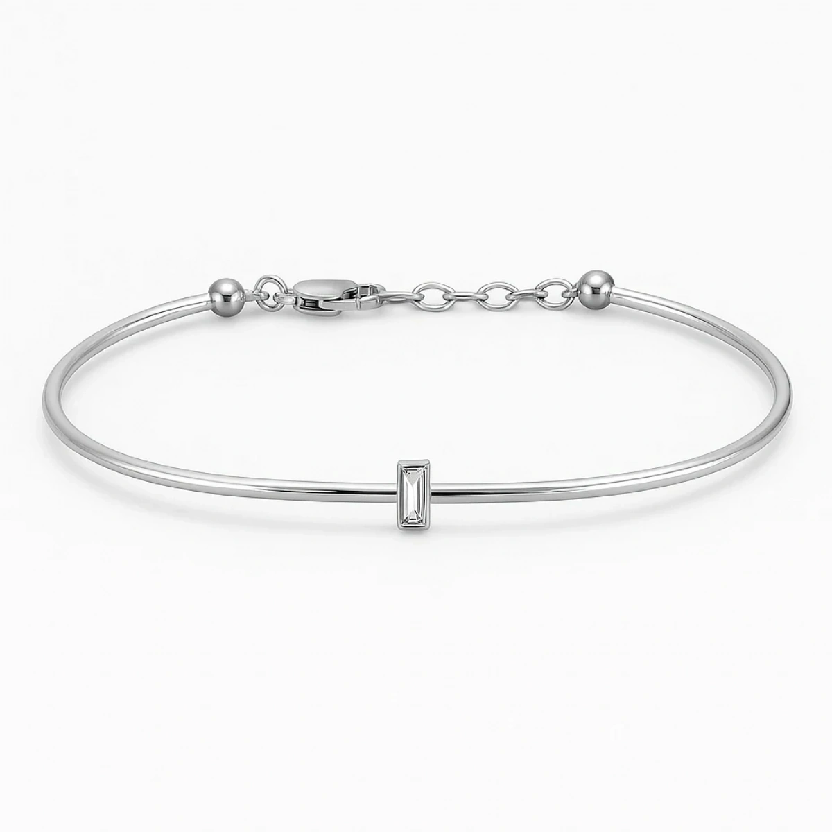 Baget Tek Taşlı Modern Altın Bileklik