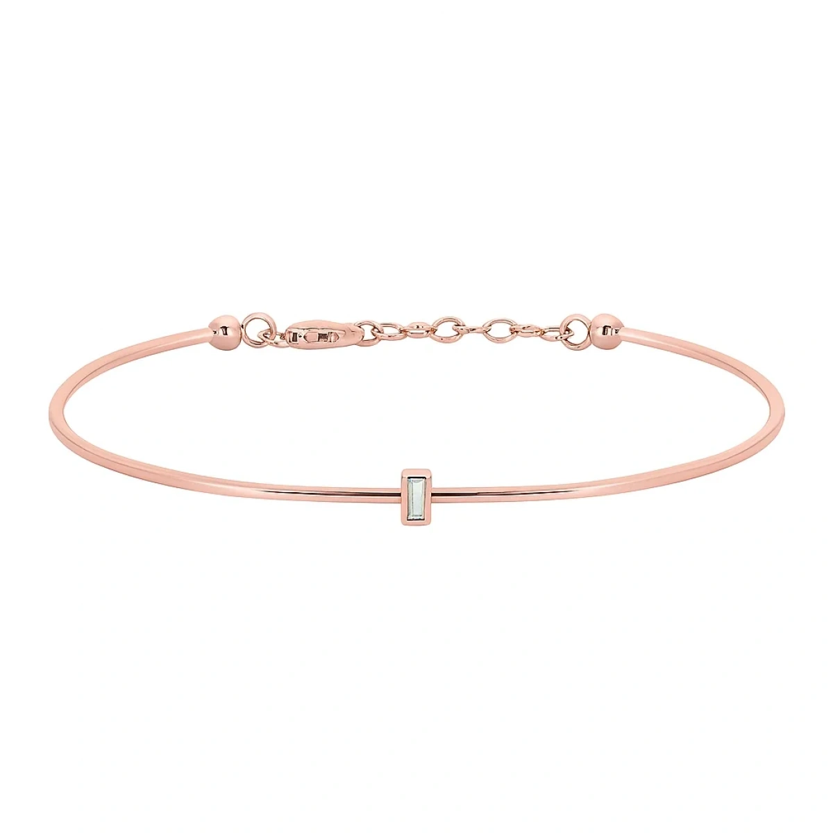 Baget Tek Taşlı Modern Altın Bileklik