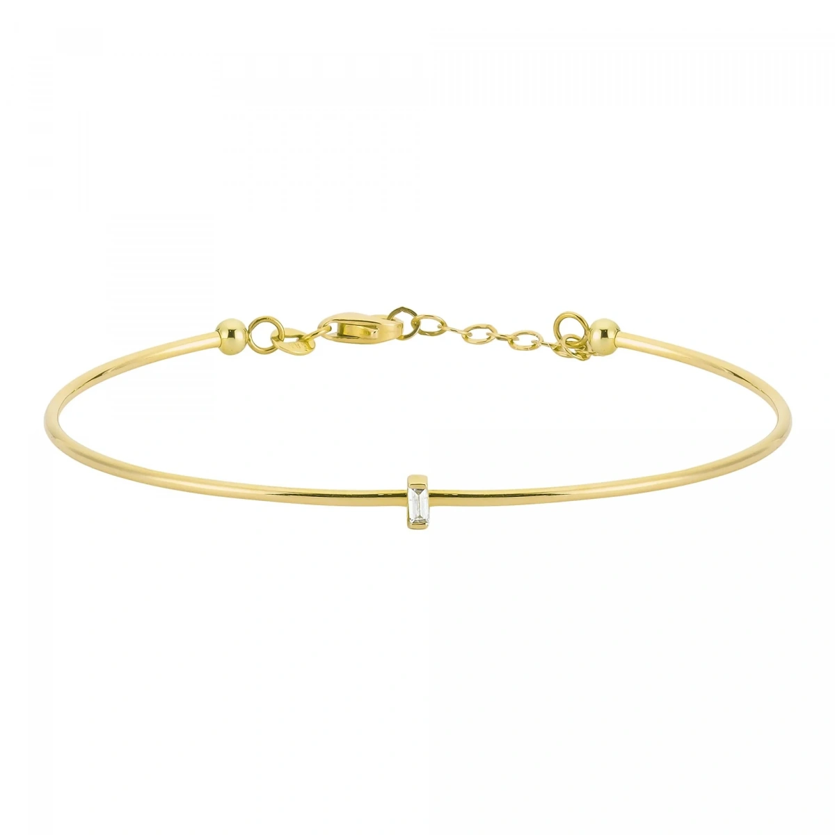 Baget Tek Taşlı Zarif Altın Bileklik