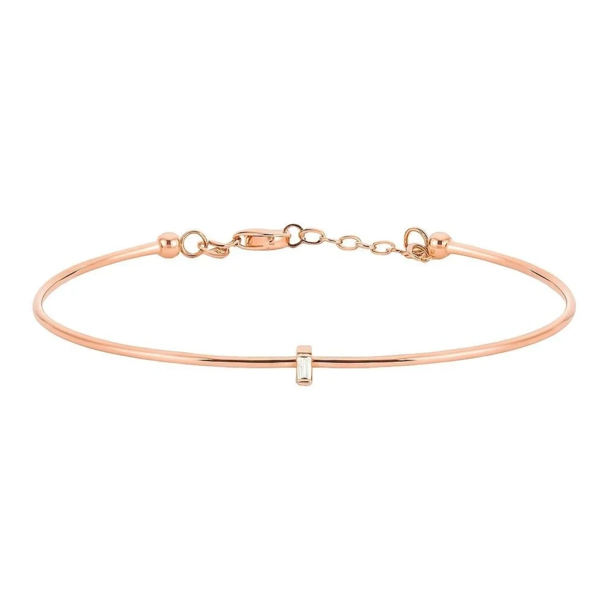 Baget Tek Taşlı Zarif Altın Bileklik