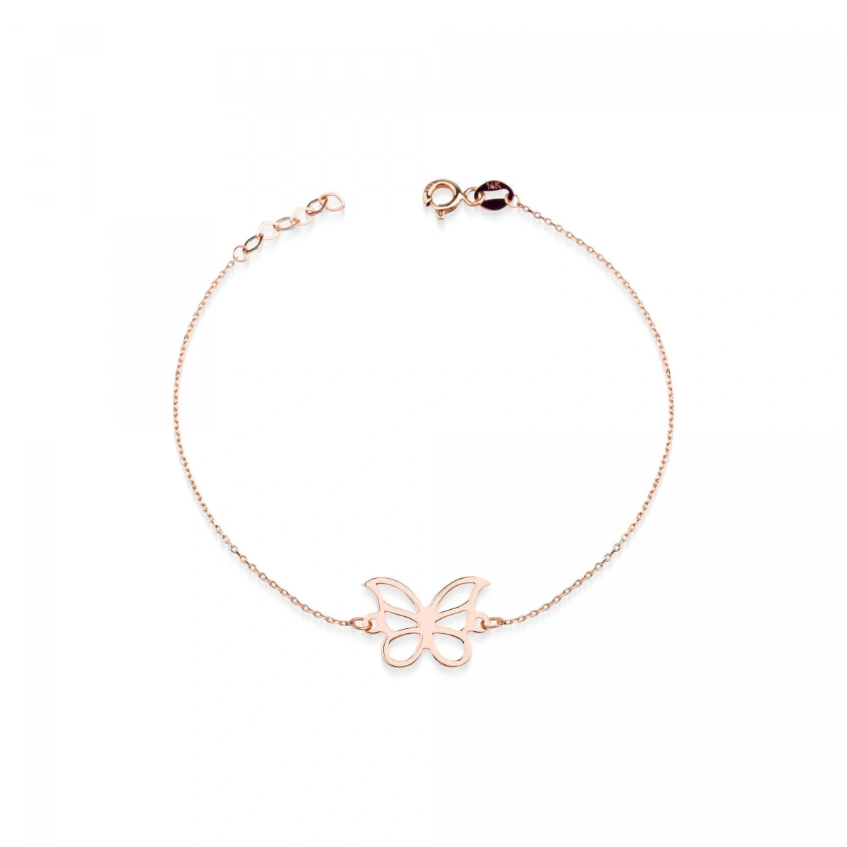 Bahar Kelebeği Plaka Altın Bileklik