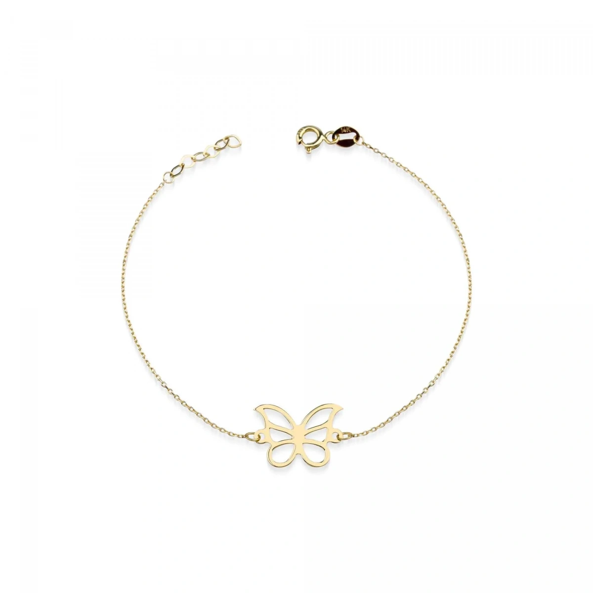 Bahar Kelebeği Plaka Altın Bileklik