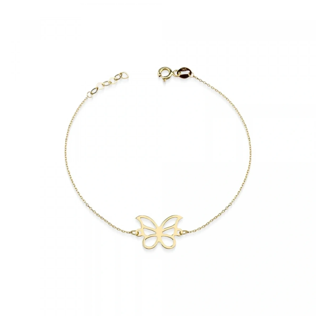 Bahar Kelebeği Plaka Altın Bileklik