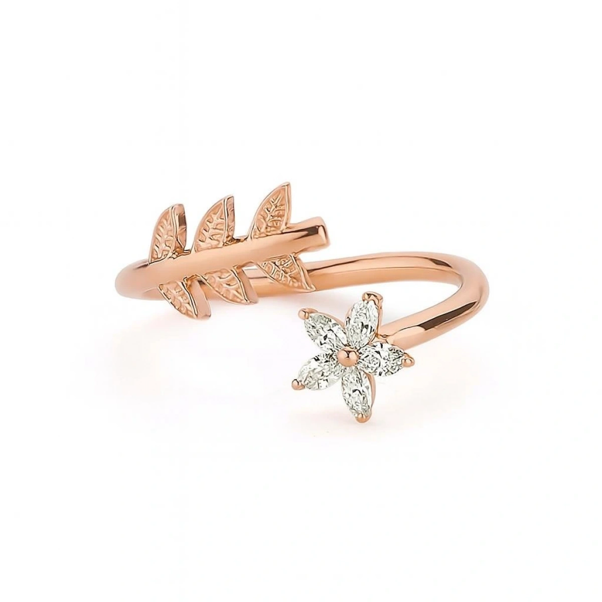 Çiçek Dalı Freesize Altın Yüzük