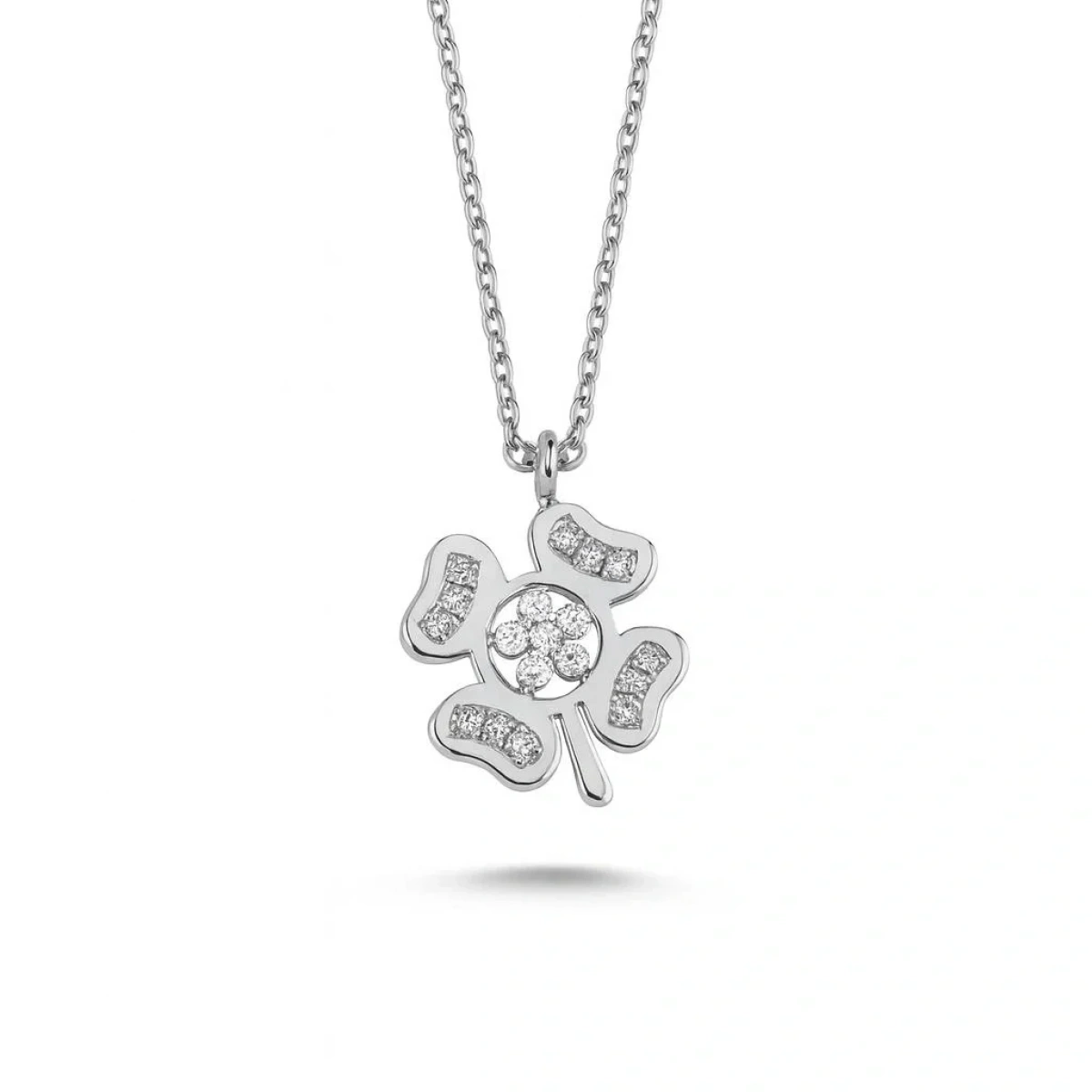 Çiçekli Yonca Şans Altın Kolye