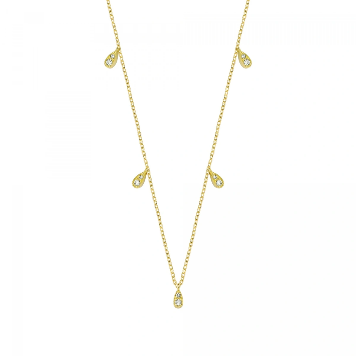 Damla Sallantılı Altın Zincir Kolye