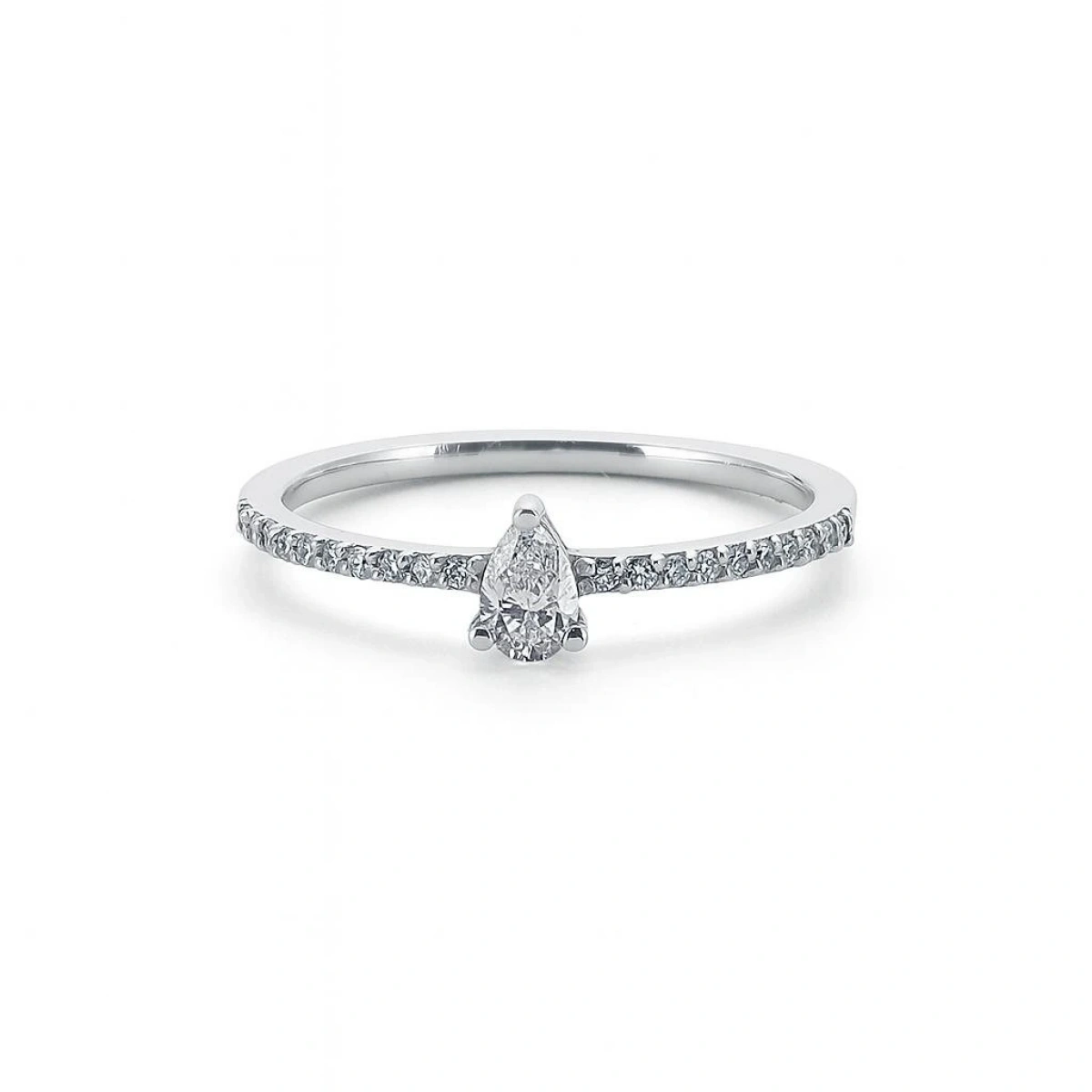 Damla Taşlı Zarif Altın Yüzük