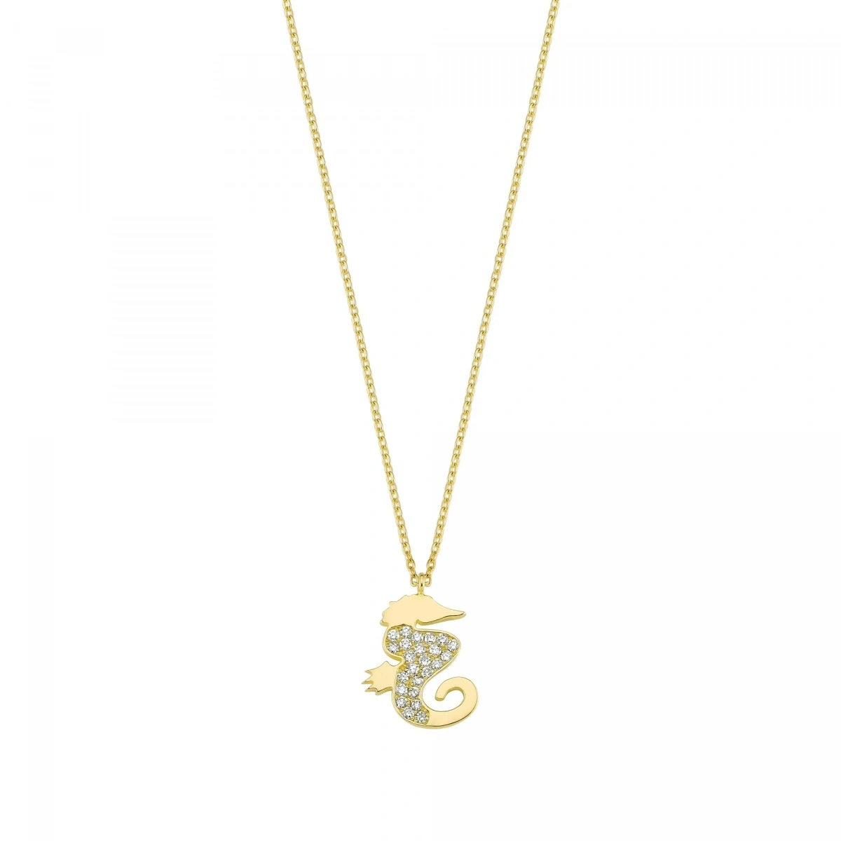 Deniz Atı Altın Kolye