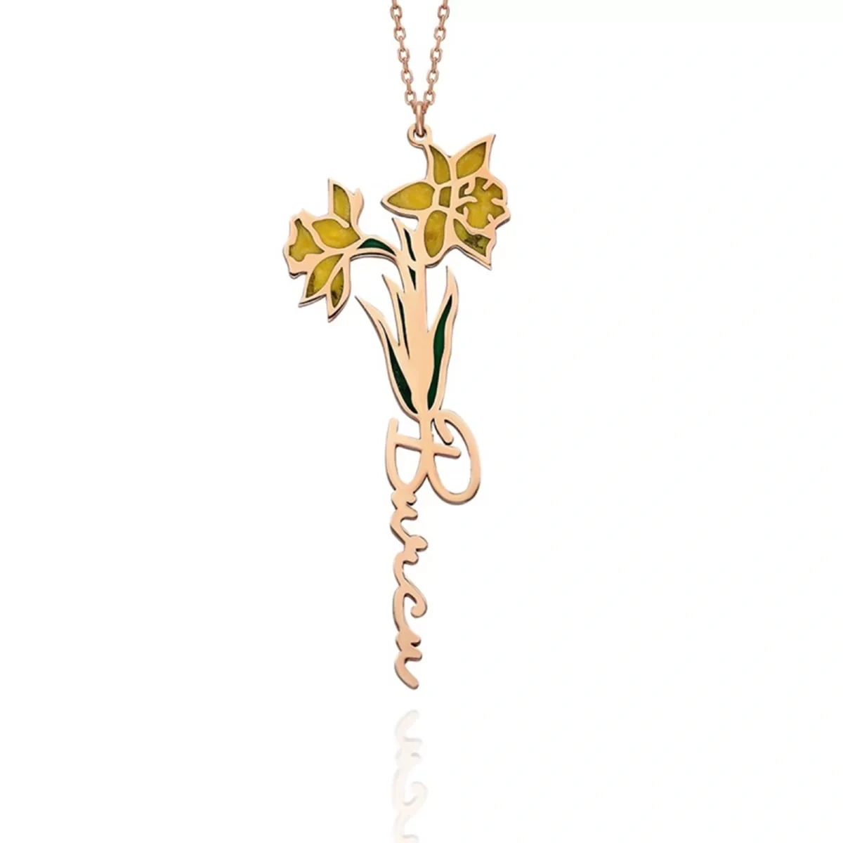 Doğum Ayı Çiçeği Koleksiyonu Mart Çiçeği İsim Kolye