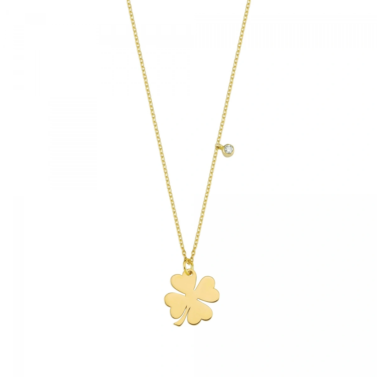 Dört Yapraklı Yonca Pırlanta Kolye