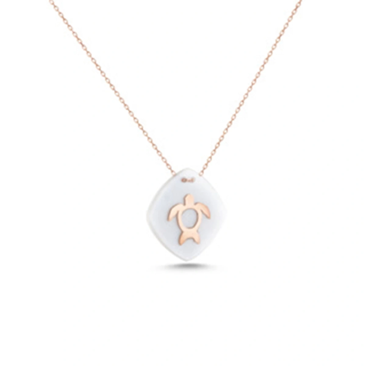 Elips Sedefli Karetta Kolye