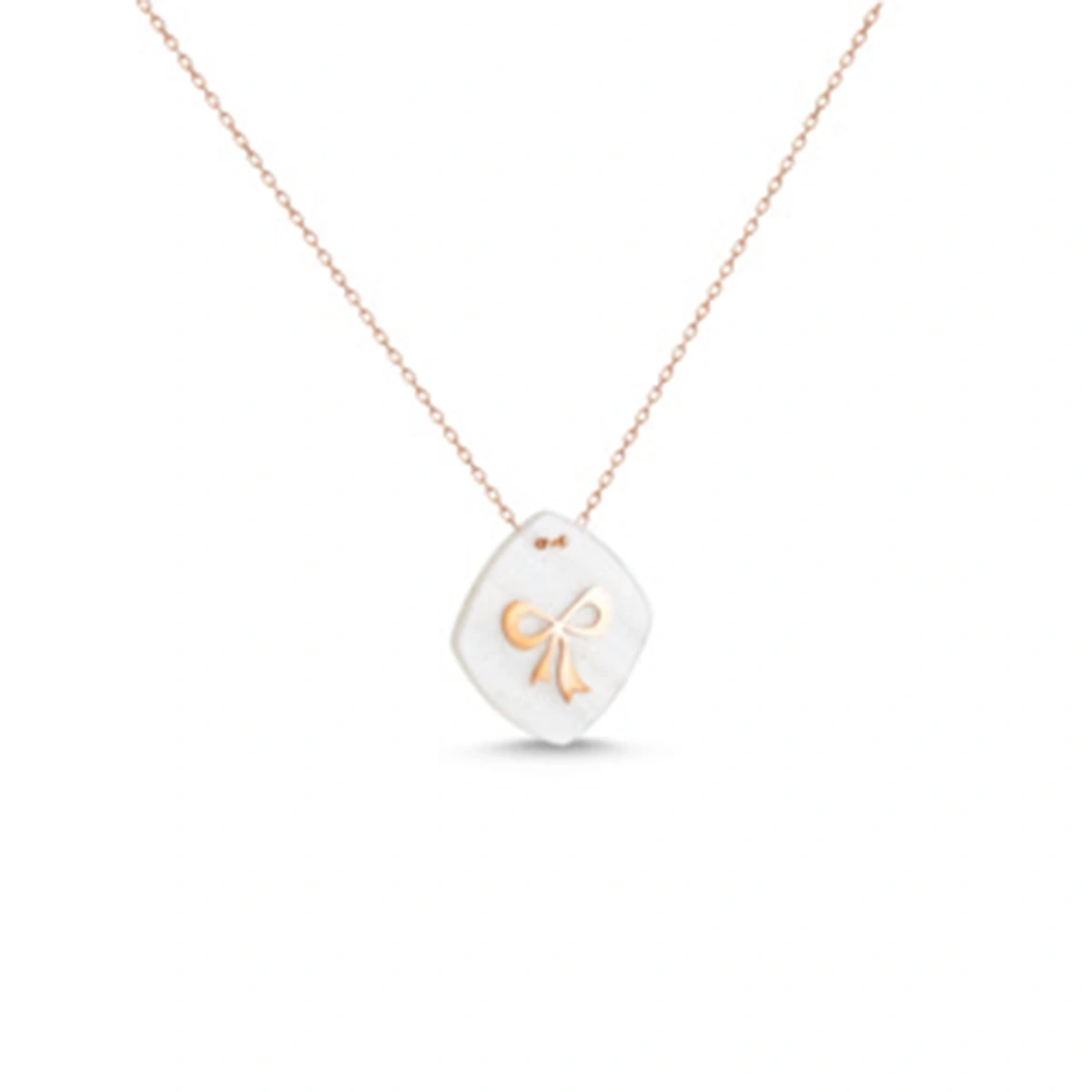 Elips Sedefli Kurdele Kolye