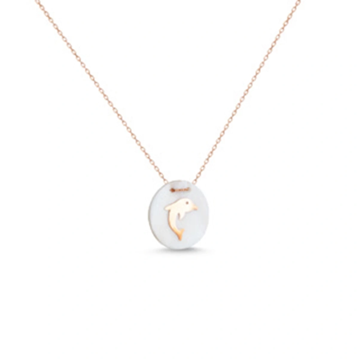 Elips Sedefli Yunus Balığı Kolye