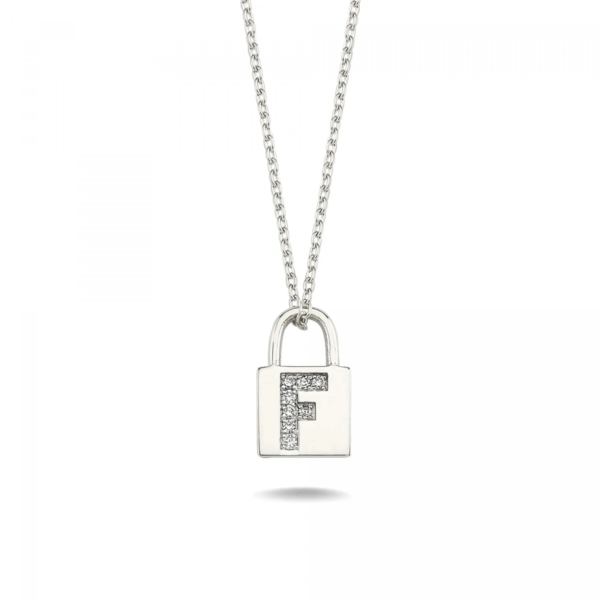 F Harfi Kilit Altın Kolye