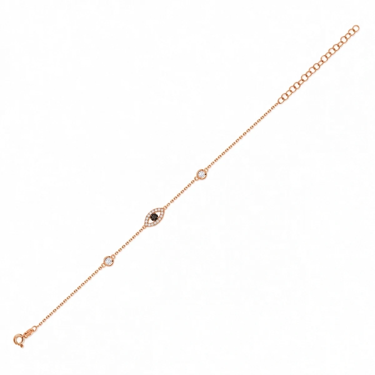Eye-Shaped Stone Silver Bracelet