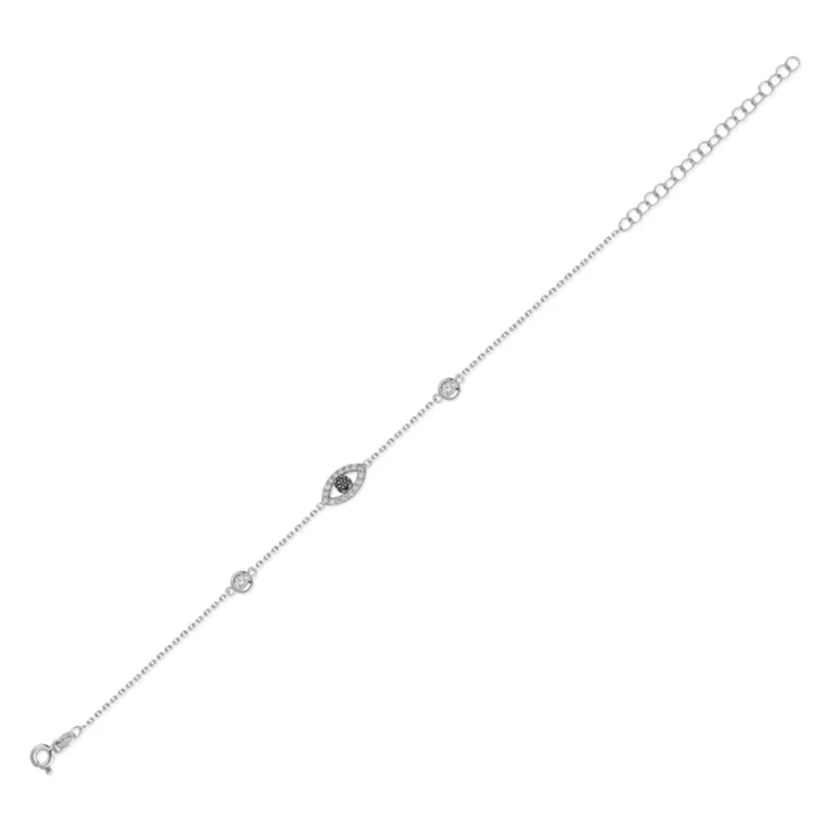 Göz Form Formlu Taşlı Gümüş Bileklik