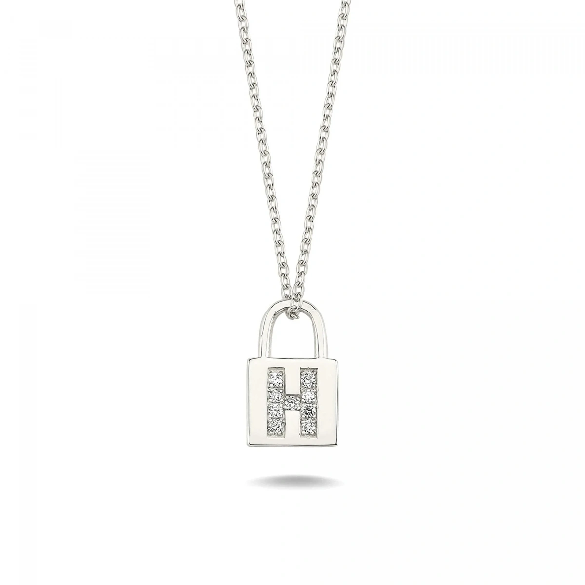 H Harfi Kilit Altın Kolye