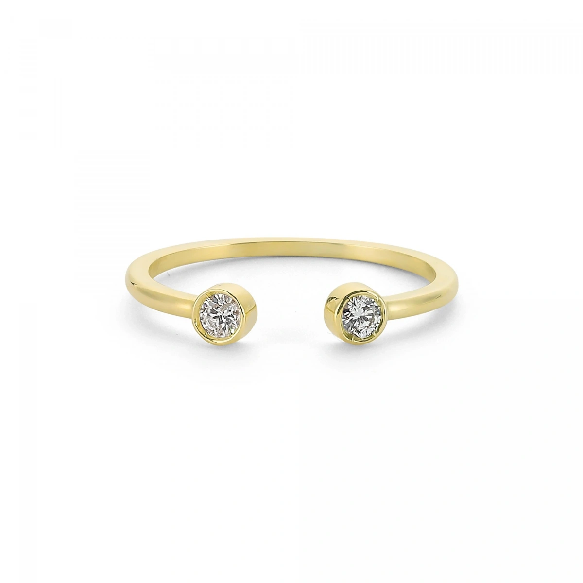 İkiz Taşlı Freesize Altın Yüzük