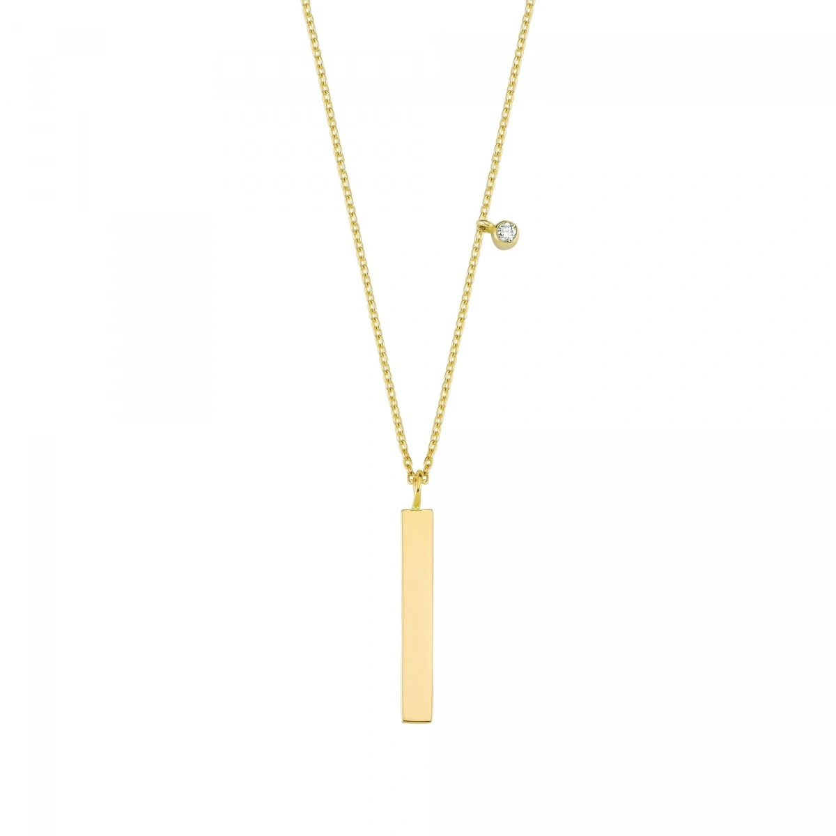 İnce Künye Pırlanta Kolye