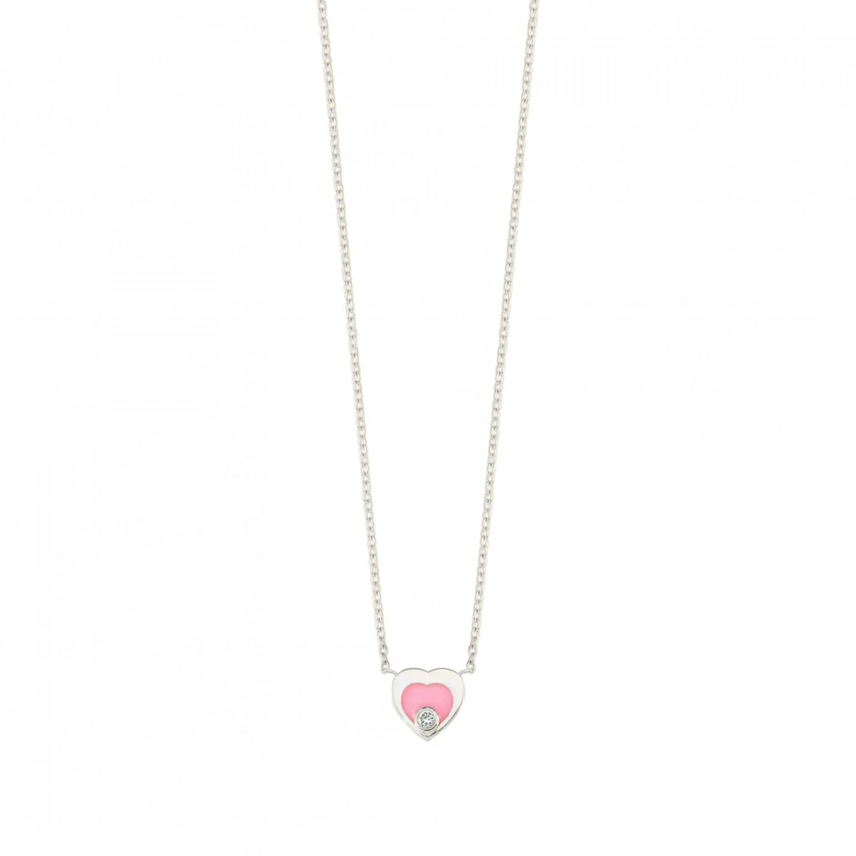 Kalp Mineli Pırlanta Kolye