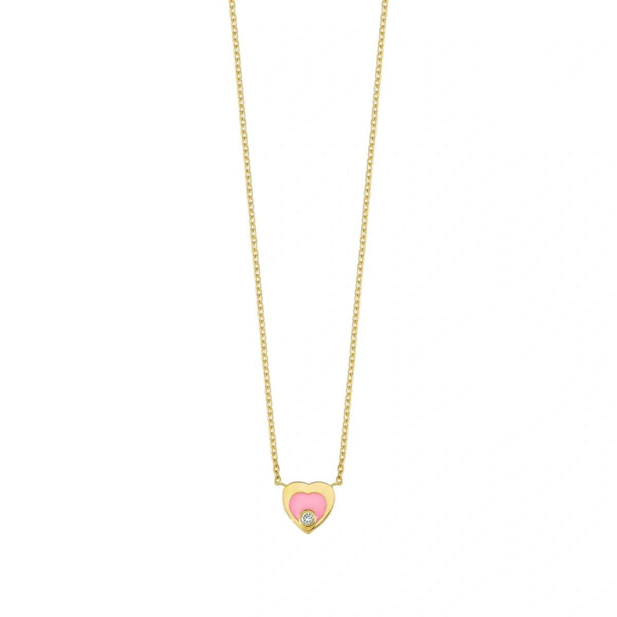 Kalp Mineli Pırlanta Kolye