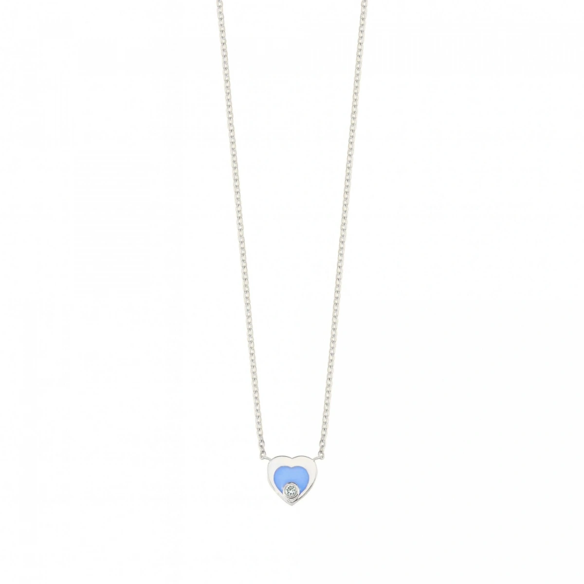 Kalp Mineli Pırlanta Kolye