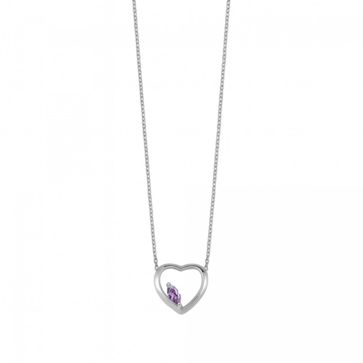 Kalpli Mor Markiz Rengarenk Altın Kolye