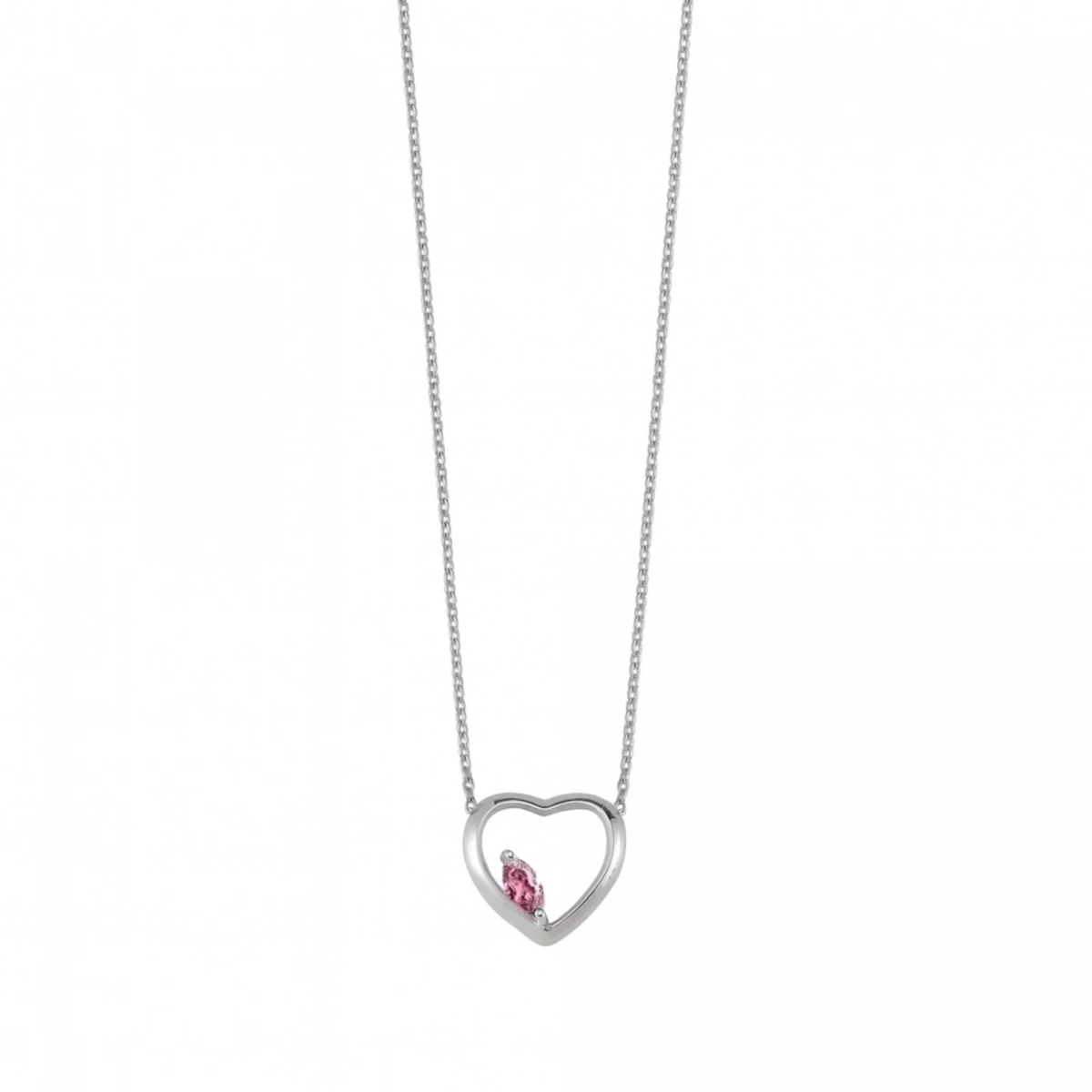 Kalpli Pembe Markiz Rengarenk Altın Kolye