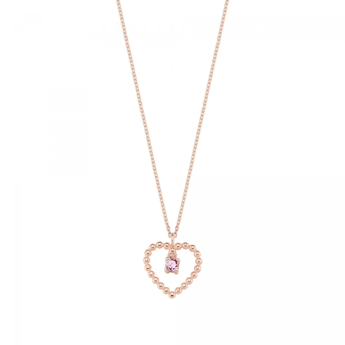 Kalpli Pembe Taşlı Rengarenk Altın Kolye