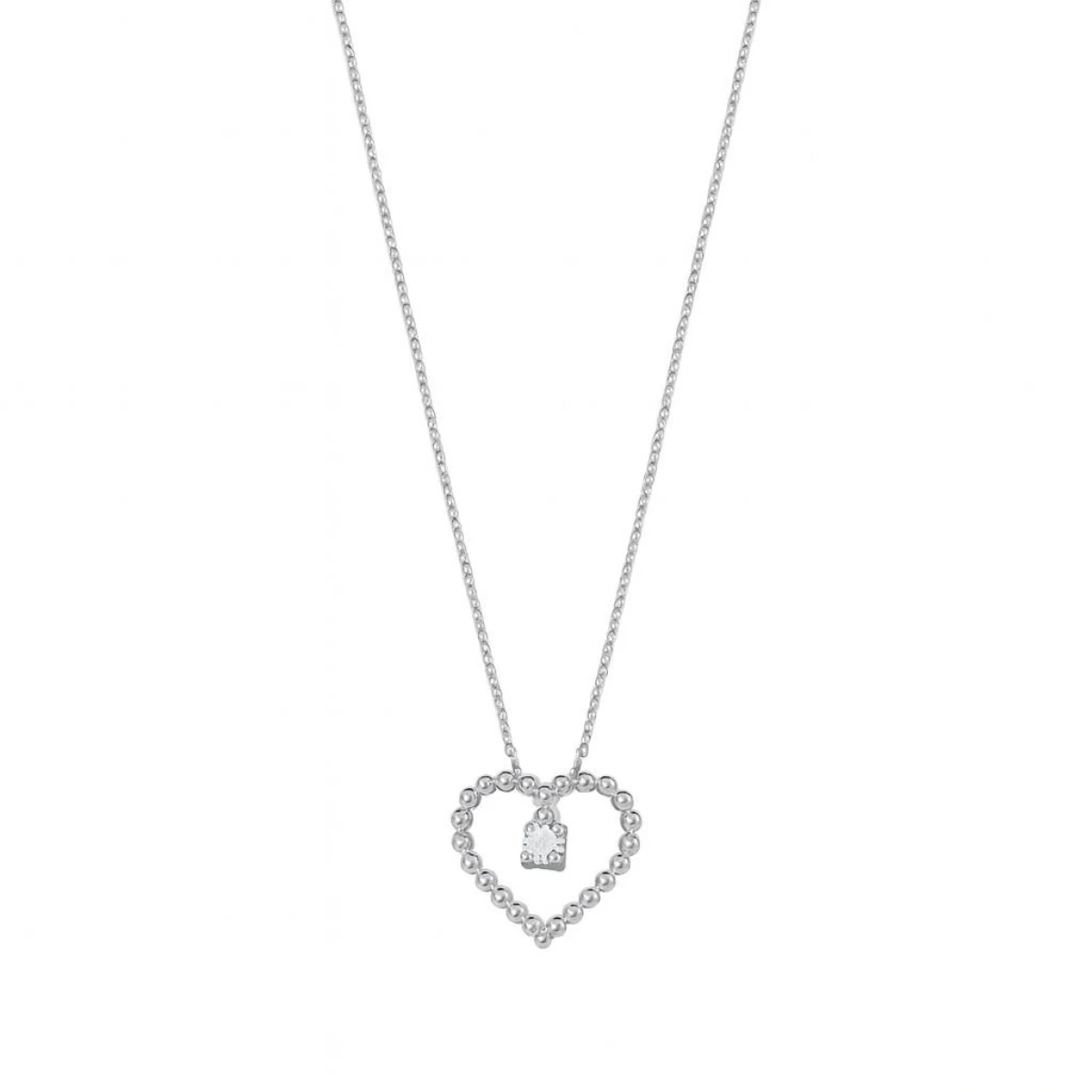 Kalpli Pırlanta Sallantılı Kolye