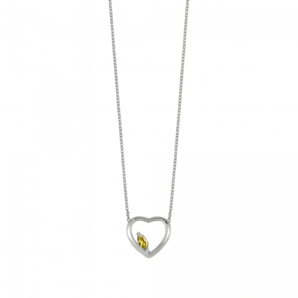 Kalpli Sarı Markiz Rengarenk Altın Kolye