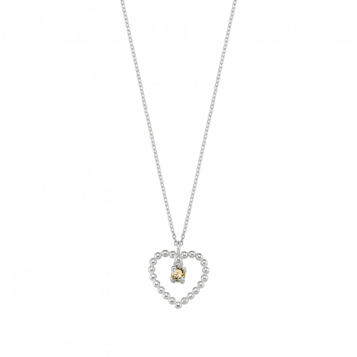 Kalpli Sarı Taşlı Rengarenk Altın Kolye