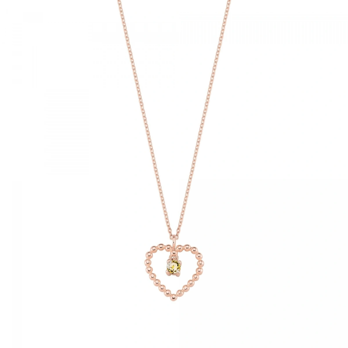 Kalpli Sarı Taşlı Rengarenk Altın Kolye