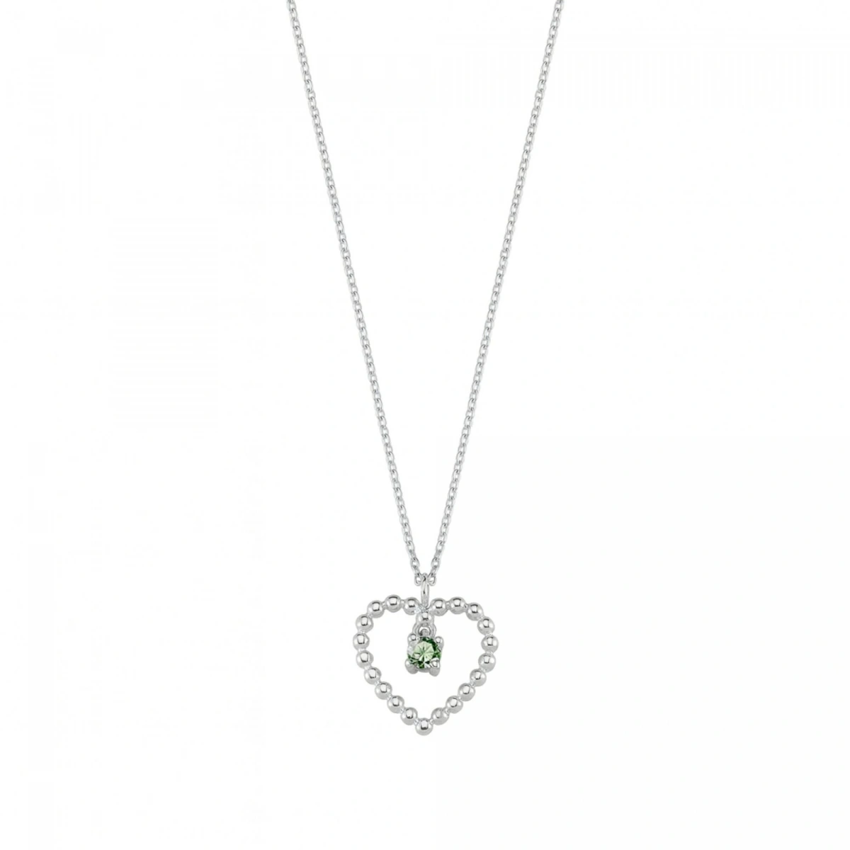 Kalpli Yeşil Taşlı Rengarenk Altın Kolye