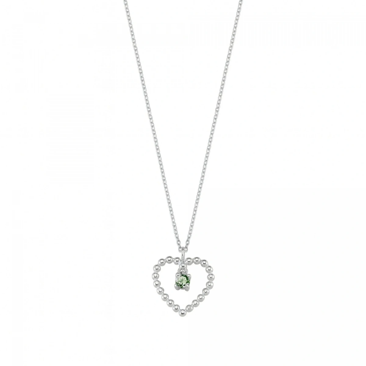 Kalpli Yeşil Taşlı Rengarenk Altın Kolye