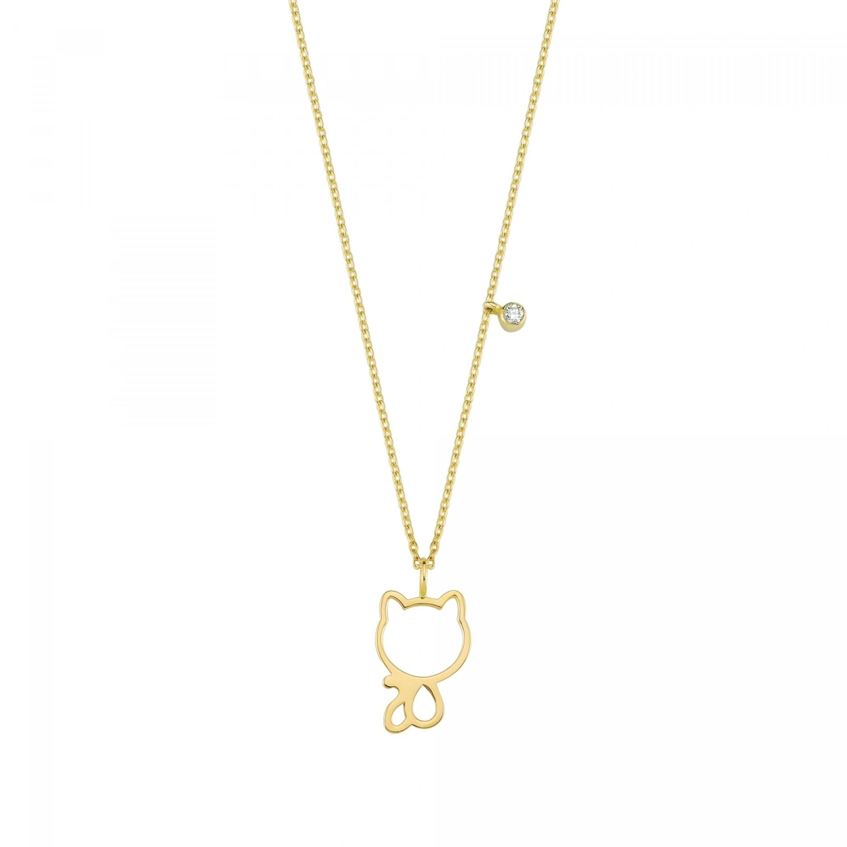 Kedi Dostum Pırlanta Kolye