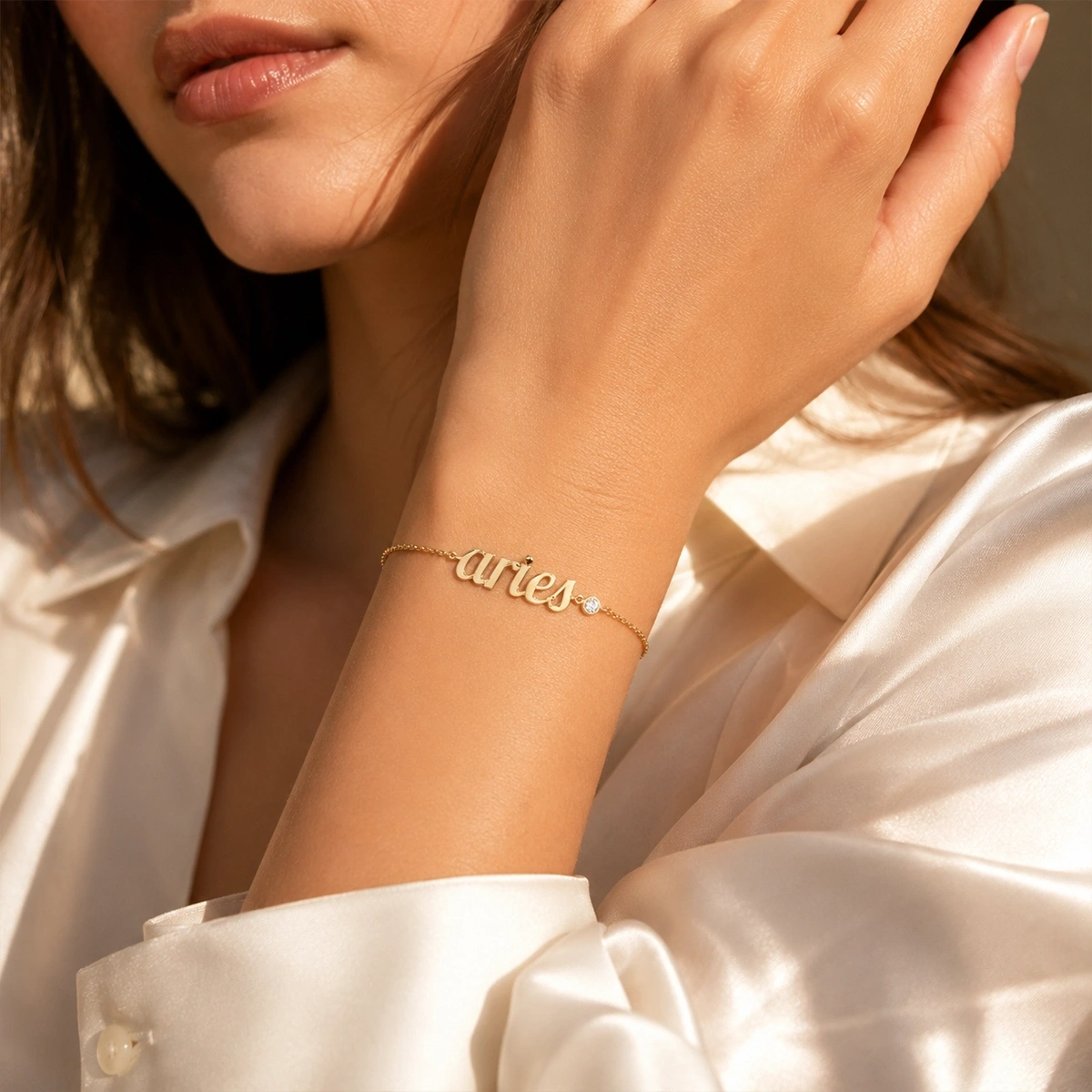 Aries Zodiac Diamond Bracelet