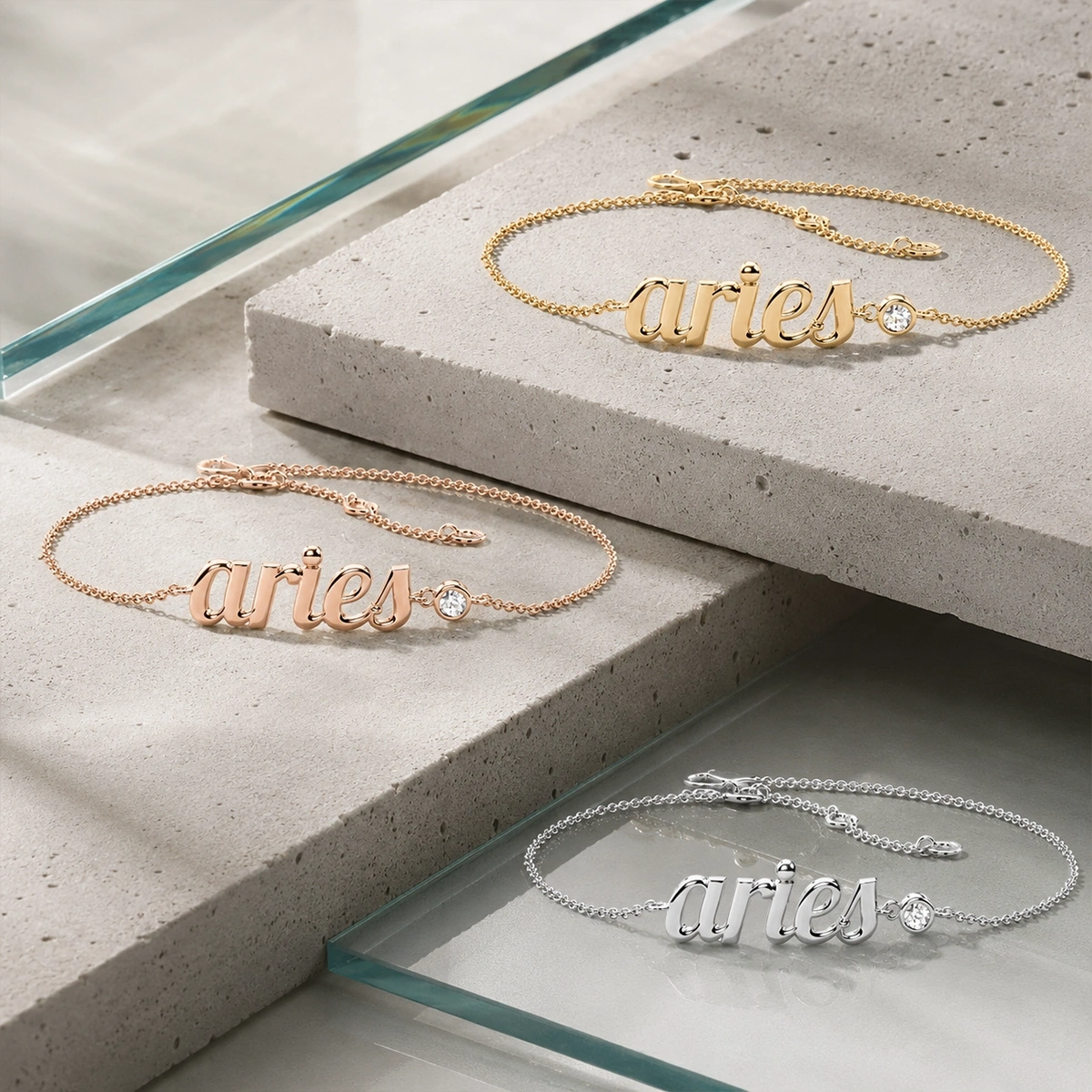 Aries Zodiac Diamond Bracelet